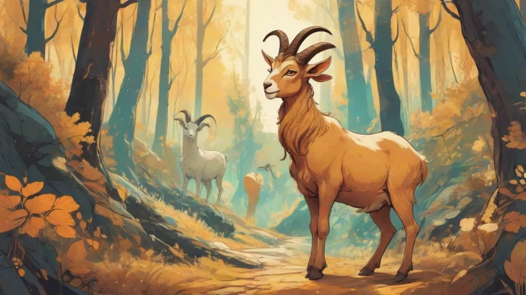 Ilustracja fauna, mitycznego stworzenia będącego pół-człowiekiem, pół-kozłem, stojącego wyraźnie w nowoczesnym europejskim lesie. Faun przedstawiony jest z figlarnym, lecz mądrym wyrazem twarzy, ucieleśniającym połączenie człowieka z naturą.