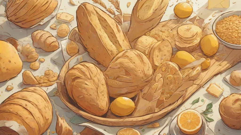 Ilustracja glutenu jako centralnego elementu, symbolizującego troski dietetyczne i świadomość zdrowotną. Skupienie się na samym glutenie, zajmującym większość obrazu, przekazując jego znaczenie w współczesnych dyskusjach dietetycznych.